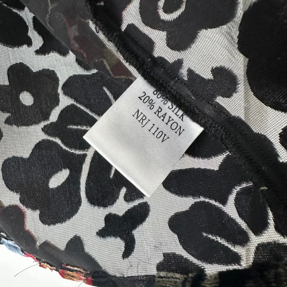 Winter Kate‎ Kimono Topper Floral Velvet Burnout Bohemian kimono silk XS